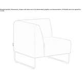 Corner modular fabric armchair Caggiano