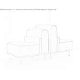 Fabric sectional armchair Chenoa