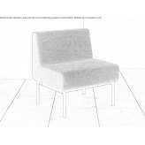 Fabric armchair and powder-coated steel base Rueegsau