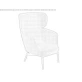 Fabric wing chair with steel base Sieut