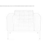 Armchair made of quilted fabric Pucuro