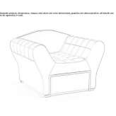 Leather armchair with armrests Cresson