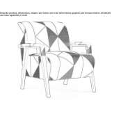 Fabric armchair with armrests Linneus
