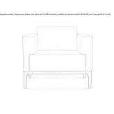 Leather armchair with armrests Civita