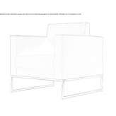 Upholstered armchair based on a sleigh with armrests Sitno