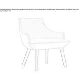 Fabric upholstered armchair with armrests Meudon