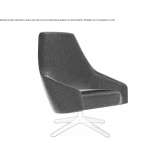 Swivel fabric armchair with high backrest Treve