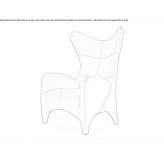 Bergere upholstered leather armchair with armrests Motul