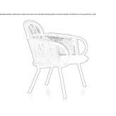 Ash armchair with armrests Bingara