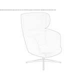 Fabric armchair with 4-star base with armrests Sieut