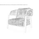 Fabric armchair with armrests Visby