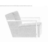 Fabric armchair with removable cover and armrests Bathgate