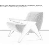 Ash and fabric armchair with armrests Mazaleon