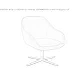 Fabric armchair with swivel base with 4 arms Altmelon