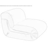 Reclining armchair made of leather and fabric Lasbek