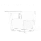 Fabric armchair with a writing tablet Lentilly