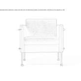 Leather armchair with armrests Diboll