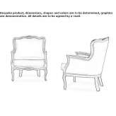 Leather upholstered armchair with armrests Hangu
