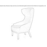 Wing fabric armchair with armrests Nazzano