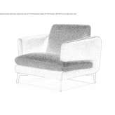 Fabric and leather armchair with armrests Selwerd
