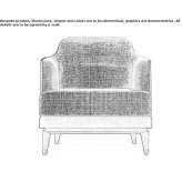Leather and fabric armchair with armrests Ketchum
