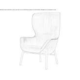High-back armchair Vigone