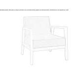 Garden armchair upholstered in fabric with armrests Arno