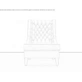 Quilted leather armchair with high backrest Cariari