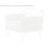 Leather and fabric armchair with armrests Quitupan