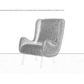Fabric armchair with high backrest Buritis