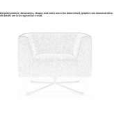 Fabric armchair with removable cover and 4-arm base Tuncurry