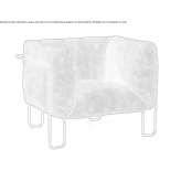 Leather armchair with armrests Falher