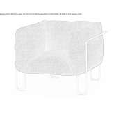 Fabric armchair with armrests Falher