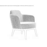 Upholstered armchair with armrests Poliana