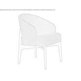 Fabric upholstered armchair with armrests Dzhubga