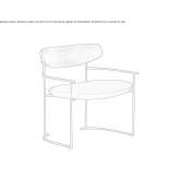 Armchair with metal frame and fabric seat Ocotal