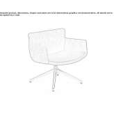 Swivel fabric chair with armrests Canecas