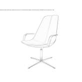 Swivel armchair with 4-star base and armrests Deza