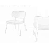 Wooden chair with integrated cushion Sitajara