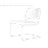 Leather armchair on supports Luhden