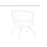 Fabric upholstered armchair on trestles with armrests Euharlee