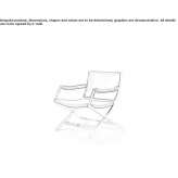 Folding leather chair with armrests Funare