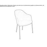 Polypropylene armchair with armrests and integrated cushion Yuganets