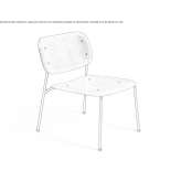 Armchair made of steel and wood Neaua