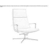 Upholstered armchair on a 4-arm base with armrests Neirone