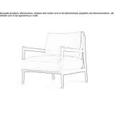 Leather upholstered armchair with armrests Oschatz