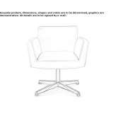 Leather swivel armchair with 4-star base and armrests Breves