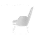 Fabric upholstered armchair with high backrest Nallihan