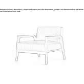 Upholstered armchair with armrests Linyola