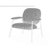 Fotel materiałowy z podłokietnikami Casoni